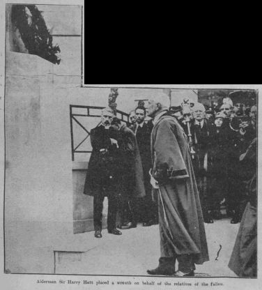 Harry Hatt lays wreath