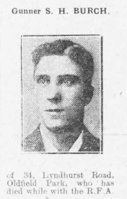 Nov 1918 newspaper announcement with photo