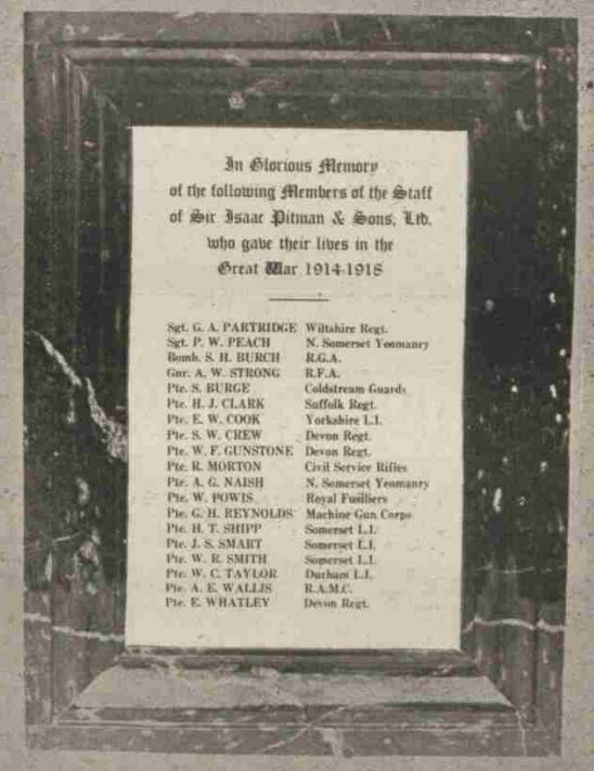 Pitman Press memorial