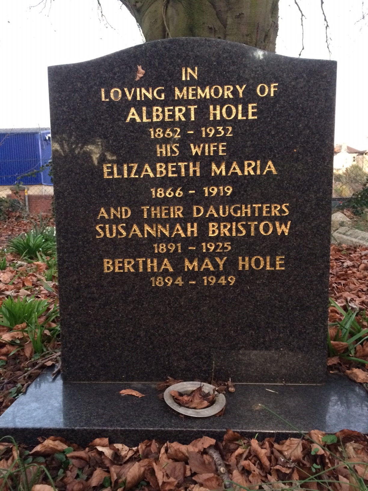 Hole family grave in Twerton cemetery