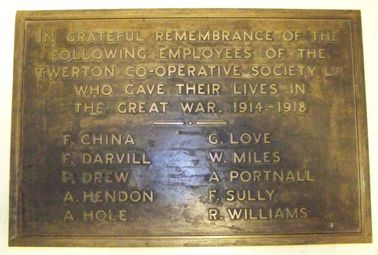 Twerton Co-op memorial