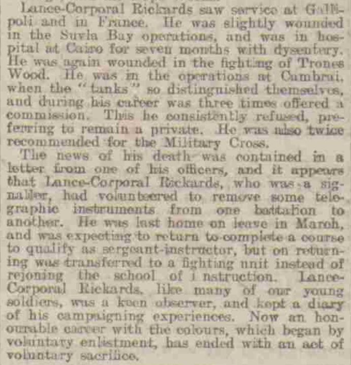 Rickards death 1918 pt2