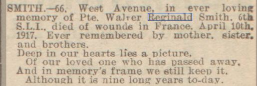 1926 In memoriam Reg Smith